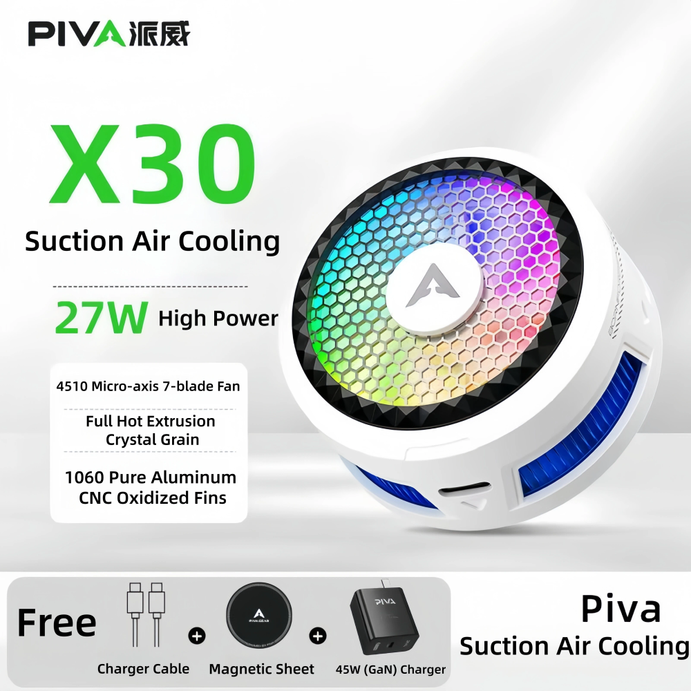 Piva X30 Gaming Phone Cooler Lightweight Magnetic Clamp with Semiconductor Refrigeration for Instant Cooling Piva X30 Gaming Phone Cooler Lightweight Magnetic Clamp with Semiconductor Refrigeration for Instant Cooling