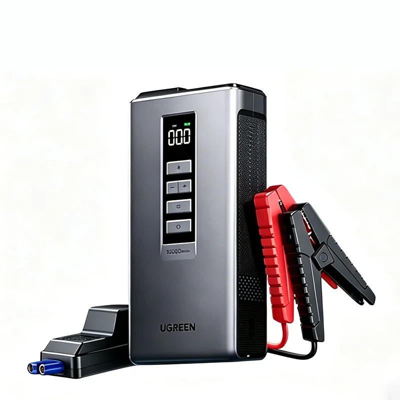 UGREEN 10000mAh 4-in-1 Emergency Car Battery Jump Starter with Tire Inflator Air Pump Power Bank LED Light for Car Motorcycle