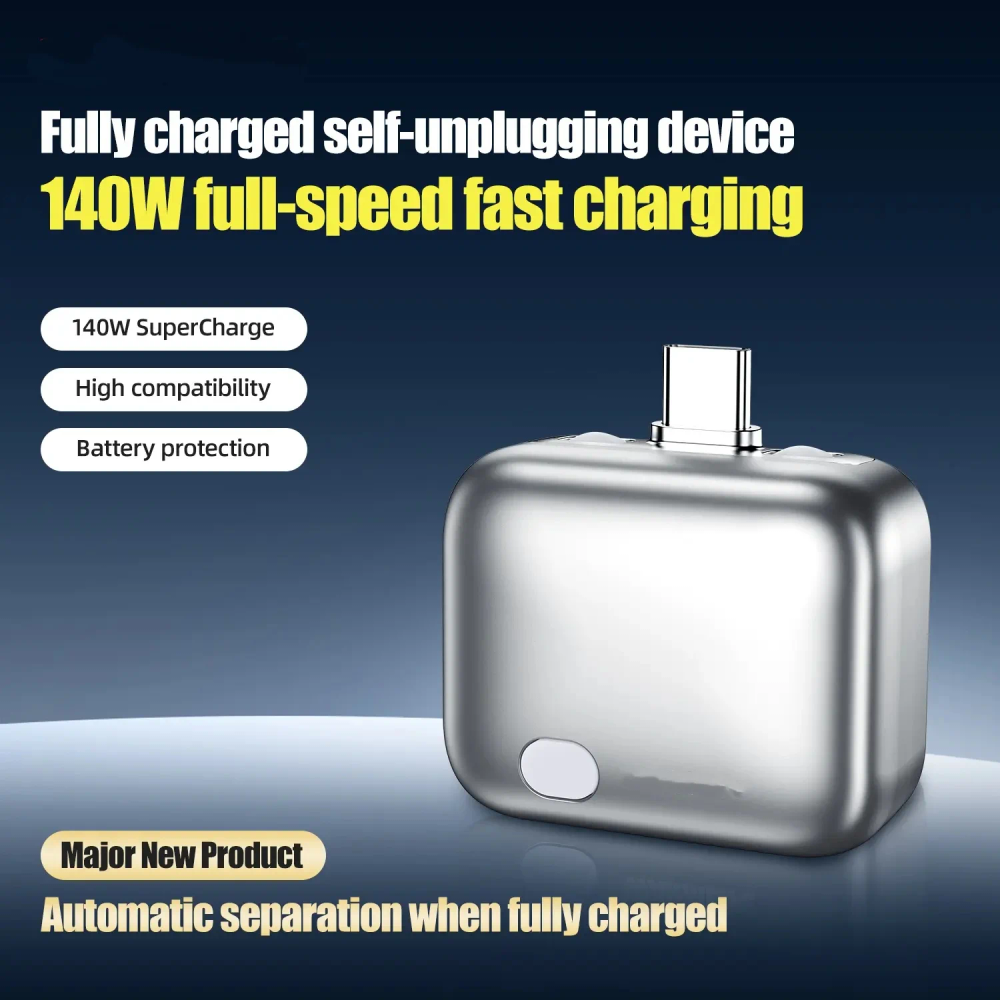 Type-C 140W Physical-Disconnect Battery Guard Anti-Overcharge Protection for Safe Overnight Charging Smart Auto Stop Charging Type-C 140W Physical-Disconnect Battery Guard Anti-Overcharge Protection for Safe Overnight Charging Smart Auto Stop Charging