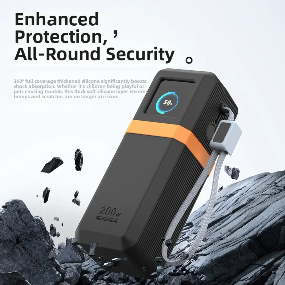 Silicone Protective Case For UGREEN 200W Power Bank 25000mAh Protection Dustproof Travel Protective Cover Anti-Slip Accessories Silicone Protective Case For UGREEN 200W Power Bank 25000mAh Protection Dustproof Travel Protective Cover Anti-Slip Accessories