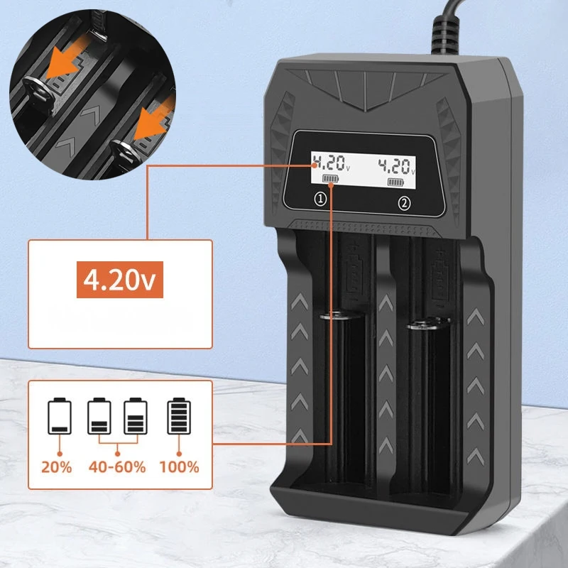 LCD Display Battery USB Charger 1/2/4 Slots For 18650 4.2V Rechargeable Lithium Battery For 1.2V NI-MH AA / AAA Battery Charger LCD Display Battery USB Charger 1/2/4 Slots For 18650 4.2V Rechargeable Lithium Battery For 1.2V NI-MH AA / AAA Battery Charger