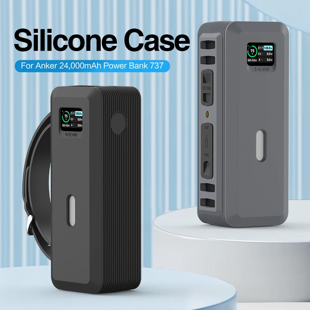 SIKAI Silicone Case for Anker 737 Power Bank 140W PowerCore Charger TF/SIM card PIN storage Carrying Travel Case Storage Bag SIKAI Silicone Case for Anker 737 Power Bank 140W PowerCore Charger TF/SIM card PIN storage Carrying Travel Case Storage Bag