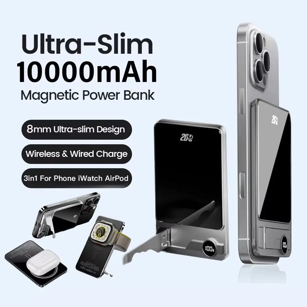 10000mAh Ultra Slim Power Bank for MagSafe,Magnetic Wireless 20W Fast Charging Portable Battery For iPhone Samsung Xiaomi iWatch 10000mAh Ultra Slim Power Bank for MagSafe,Magnetic Wireless 20W Fast Charging Portable Battery For iPhone Samsung Xiaomi iWatch