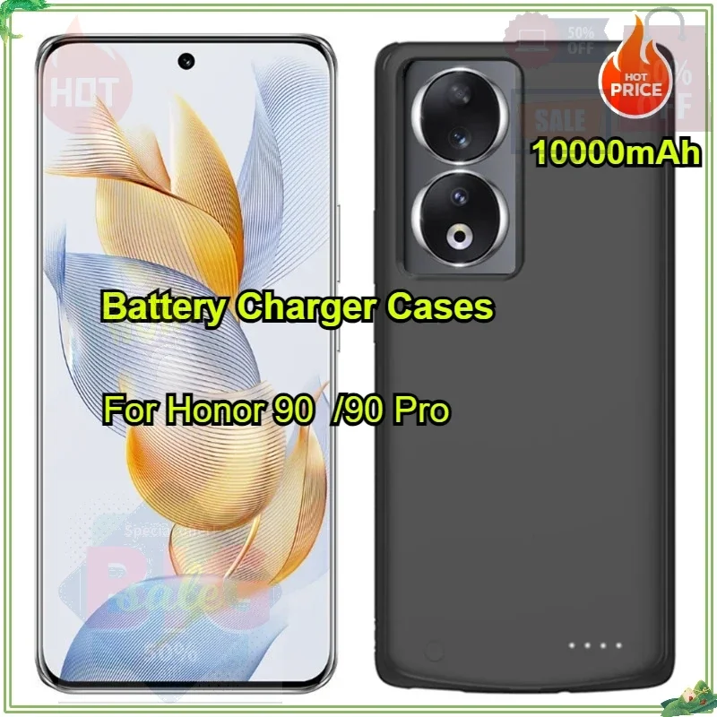 10000mAh Battery Cases for Honor 90 5G Power Bank Cover Portable Powerbank External Battery Cover for Honor 90 Pro Charging Case