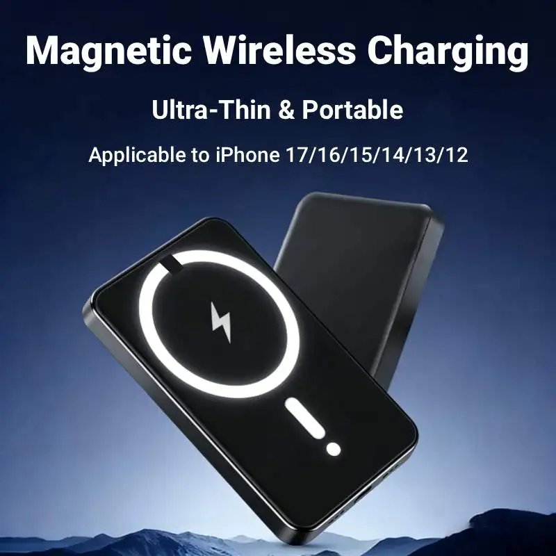 50000mAh Magnetic Wireless Power Bank 22.5W PD Fast Charging Portable External Battery for Magsafe For iPhone Samsung and Xiaomi 50000mAh Magnetic Wireless Power Bank 22.5W PD Fast Charging Portable External Battery for Magsafe For iPhone Samsung and Xiaomi