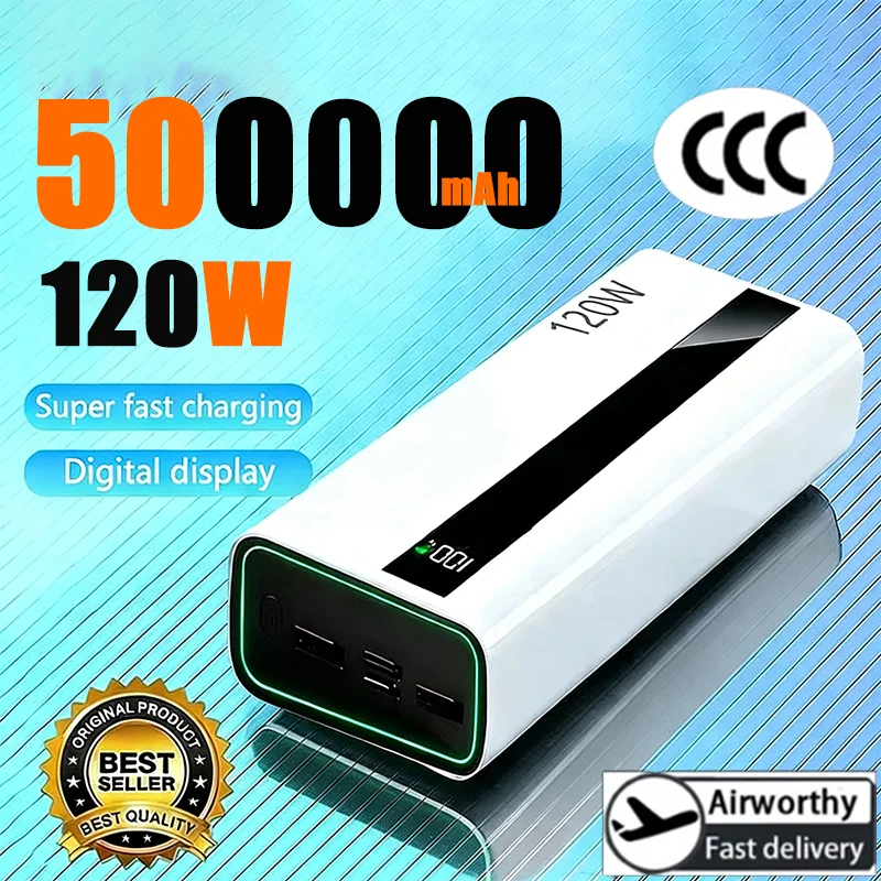 500000mAh Power Bank For Xiaomi 120W Portable Large Capacity Super Fast Charge External Battery Power Bank For Iphone 500000mAh Power Bank For Xiaomi 120W Portable Large Capacity Super Fast Charge External Battery Power Bank For Iphone