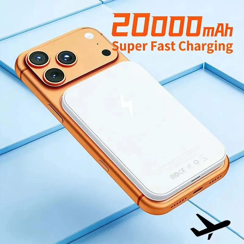 20000mAh Magnetic Power Bank PD 22.5W Wireless Fast Charger For Magsafe Portable Auxiliary Battery For iPhone Air 17 20000mAh Magnetic Power Bank PD 22.5W Wireless Fast Charger For Magsafe Portable Auxiliary Battery For iPhone Air 17