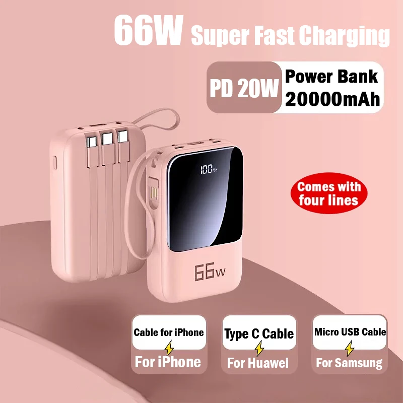 New 20000mAh Mini Power Bank 66W Super Fast Charging PD20W Portable External Battery Power Bank for iPhone Samsung Huawei Xiaomi New 20000mAh Mini Power Bank 66W Super Fast Charging PD20W Portable External Battery Power Bank for iPhone Samsung Huawei Xiaomi
