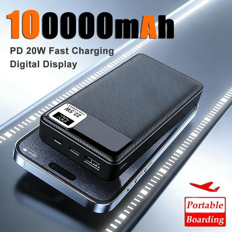 100000mAh Power Bank 22.5W Fast Charging Portable Charger External Battery High Capacity Powerbank For iPhone Huawei Oneplus 100000mAh Power Bank 22.5W Fast Charging Portable Charger External Battery High Capacity Powerbank For iPhone Huawei Oneplus