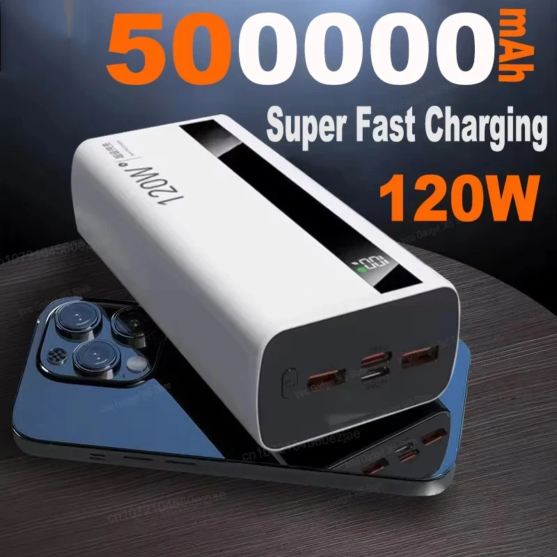 500000mAh High Capacity PowerBank 120W Super Fast Charging Portable External Battery Powerbank for iphone Huawei 500000mAh High Capacity PowerBank 120W Super Fast Charging Portable External Battery Powerbank for iphone Huawei