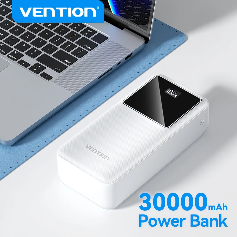 Vention Power Bank 30000mAh PD 22.5W Fast Charging Phone External Battery Powerbank Charger for Xiaomi Poco iPhone Samsung iPad
