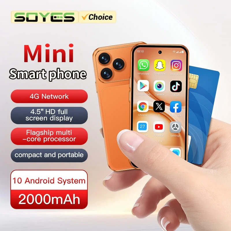 SOYES A19 Pro 4G Mini Smartphone 4.5 inches Android 10 System 2GB RAM 16GB ROM Dual SIM Standby 2000mAh Battery Small Phone
