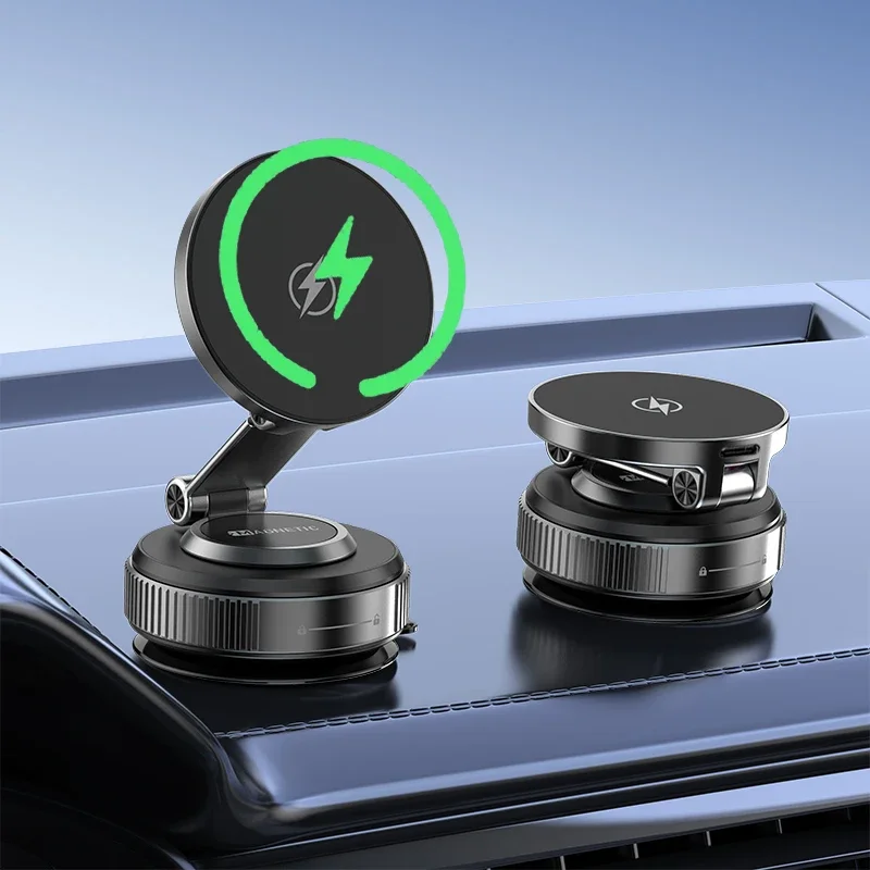 Magnetic Wireless Charger Holder Vacuum Phone Stand for Magsafe iPhone 16-12 Pro Max 360° Adjustable Suction Cup Car Dashboard Magnetic Wireless Charger Holder Vacuum Phone Stand for Magsafe iPhone 16-12 Pro Max 360° Adjustable Suction Cup Car Dashboard