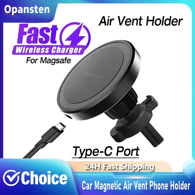 Car Magnetic Air Vent Phone Holder Wireless Charger Stand For Magsafe iPhone 17 16 15 14 13 Pro Max Cell Fast Charging Station