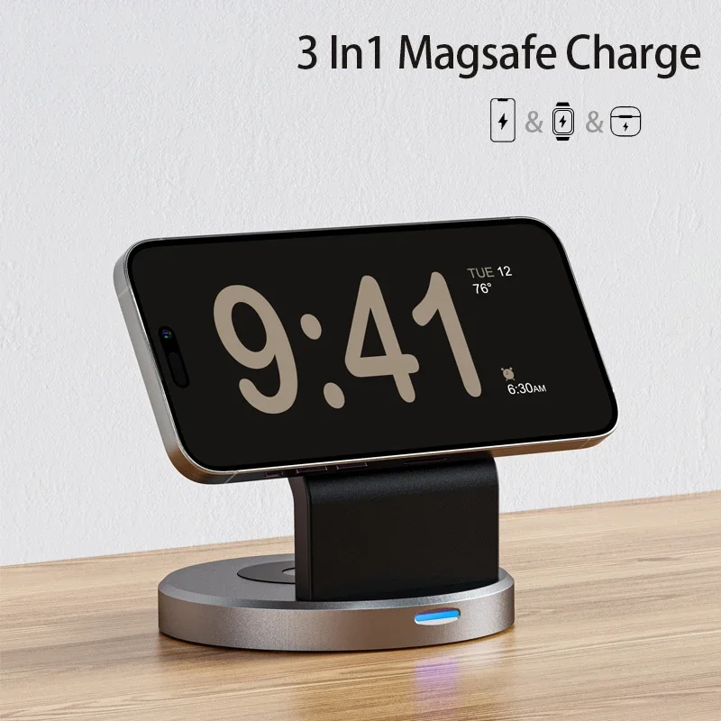 3 In 1 Magnetic Wireless Charger Stand For iPhone 15 14 13 12 Pro Max iWatch AirPods Station Dock MagSafe Fast Charging Station 3 In 1 Magnetic Wireless Charger Stand For iPhone 15 14 13 12 Pro Max iWatch AirPods Station Dock MagSafe Fast Charging Station