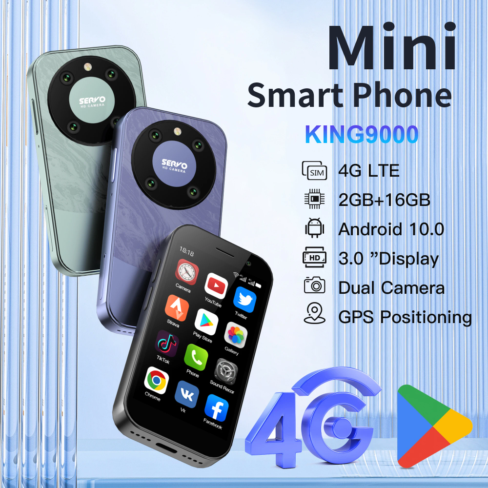 SERVO KING 9000 3.0" HD Display Small Smartphone Android 10.0 Network 4G LTE 2GB+16GB 2000mAh Face Recognition Mini Mobile Phone SERVO KING 9000 3.0" HD Display Small Smartphone Android 10.0 Network 4G LTE 2GB+16GB 2000mAh Face Recognition Mini Mobile Phone