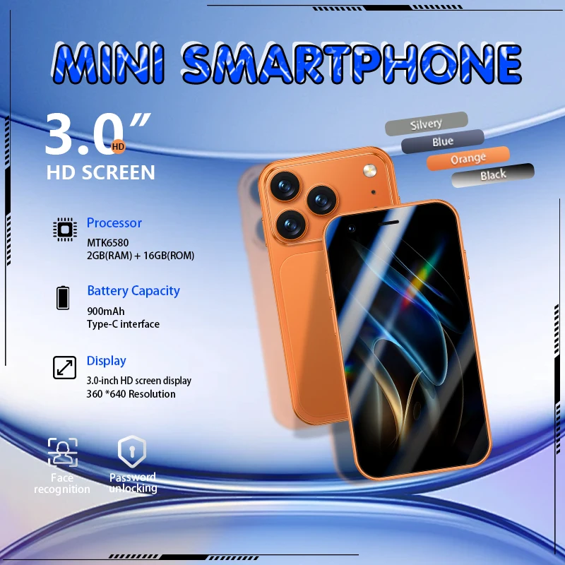 ONEMYTH Mini Smartphone with 3.0-Inch Display, 3G WCDMA, Dual SIM Cards, GPS, Facial Recognition, And Android Operating System ONEMYTH Mini Smartphone with 3.0-Inch Display, 3G WCDMA, Dual SIM Cards, GPS, Facial Recognition, And Android Operating System