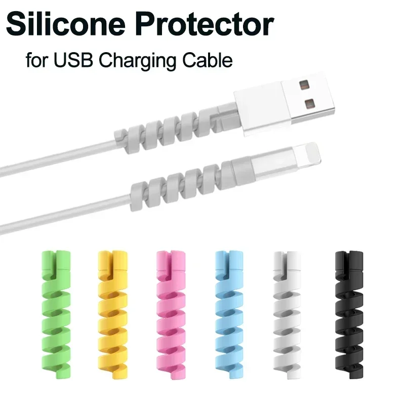 10/16PCS Cable Protector Silicone Charge Cable Spiral Winder Wire End Cord Savers Cover USB Charger Cable Accessories For Phone 10/16PCS Cable Protector Silicone Charge Cable Spiral Winder Wire End Cord Savers Cover USB Charger Cable Accessories For Phone