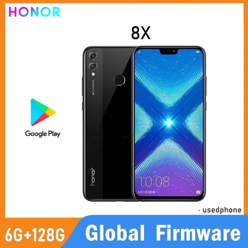 Global Firmware HONOR 8X Smartphone CPU Haisi Qilin 710 6.5-inch 3750mAh rear camera 20MP used phone