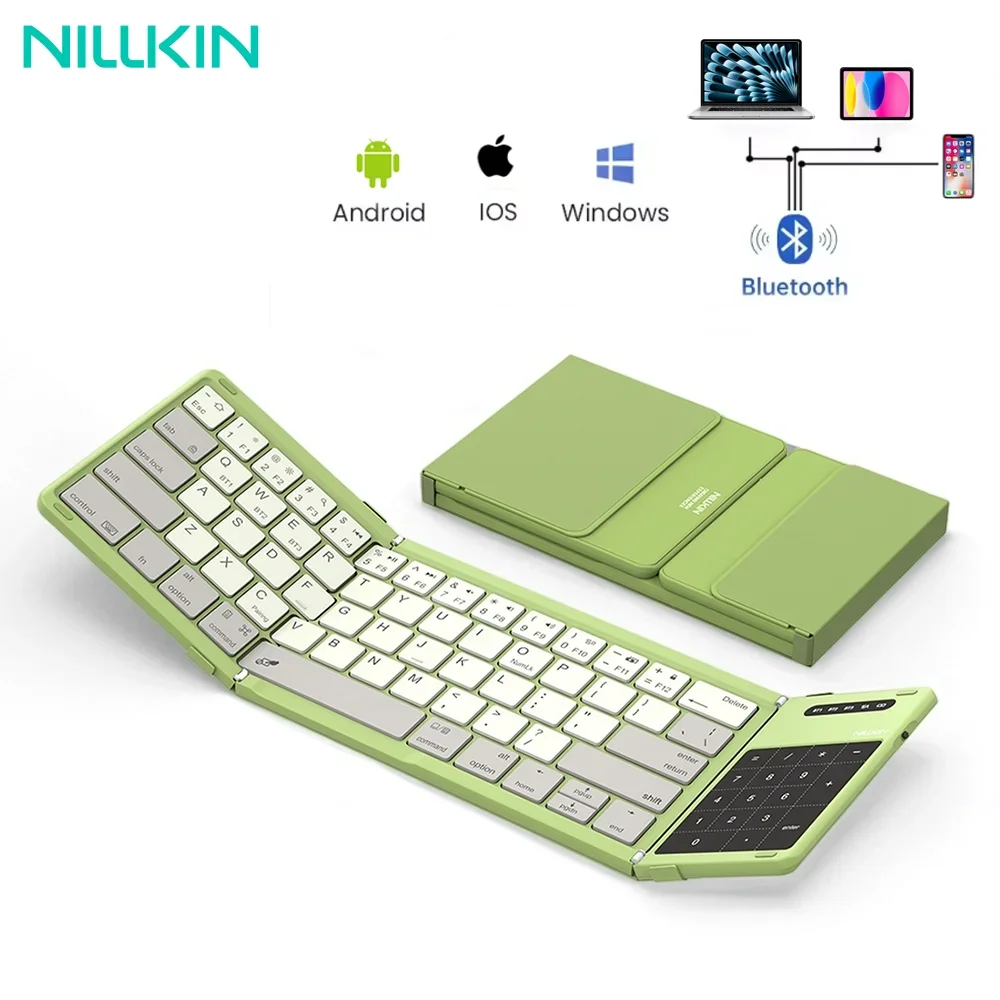 NILLKIN Mini Foldable Wireless Bluetooth Keyboard Rechargeable Folding Portable Keyboards With Touchpad for Windows iOS Android NILLKIN Mini Foldable Wireless Bluetooth Keyboard Rechargeable Folding Portable Keyboards With Touchpad for Windows iOS Android