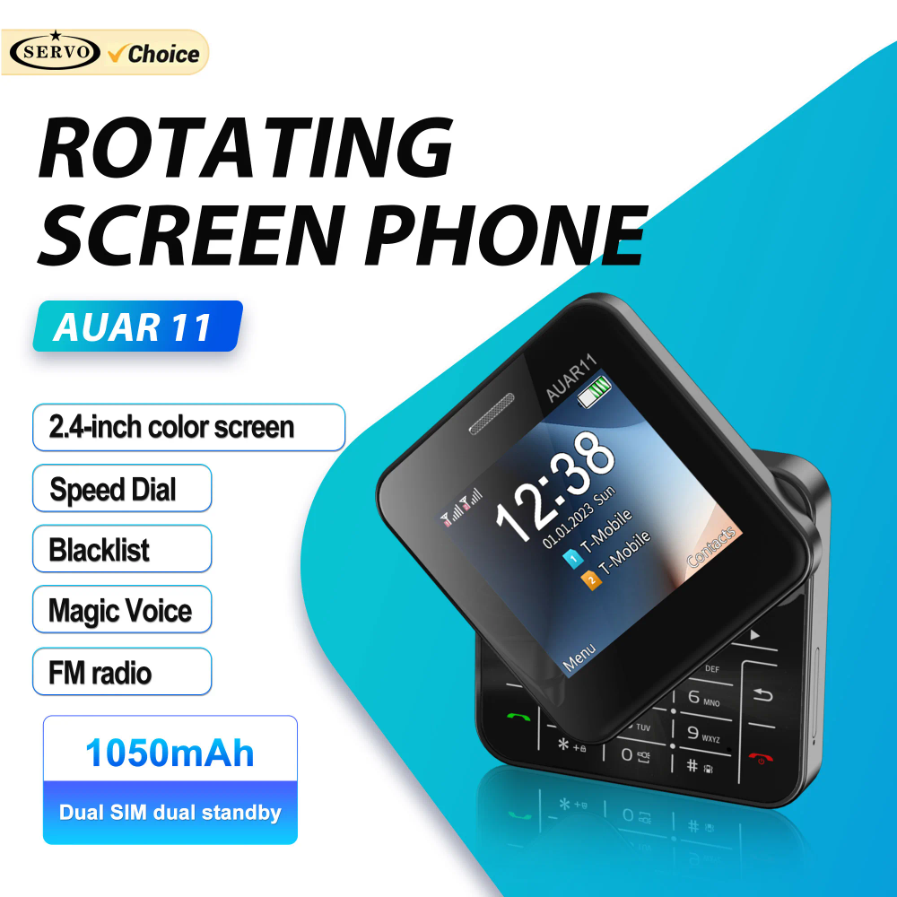 SERVO AUAR11 Side Sliding 2G Mobile Phone 2 SIM Standby Magic Voice Speed Dial FM Flashlight 2.4" Rotating Screen Cute Cellphone SERVO AUAR11 Side Sliding 2G Mobile Phone 2 SIM Standby Magic Voice Speed Dial FM Flashlight 2.4" Rotating Screen Cute Cellphone