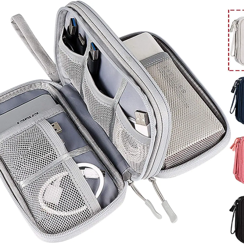 Travel Organizer Bag Cable Storage Organizer Pouch Carry Case Portable Waterproof Double Layers Storage Bags Cable Cord Charger Travel Organizer Bag Cable Storage Organizer Pouch Carry Case Portable Waterproof Double Layers Storage Bags Cable Cord Charger