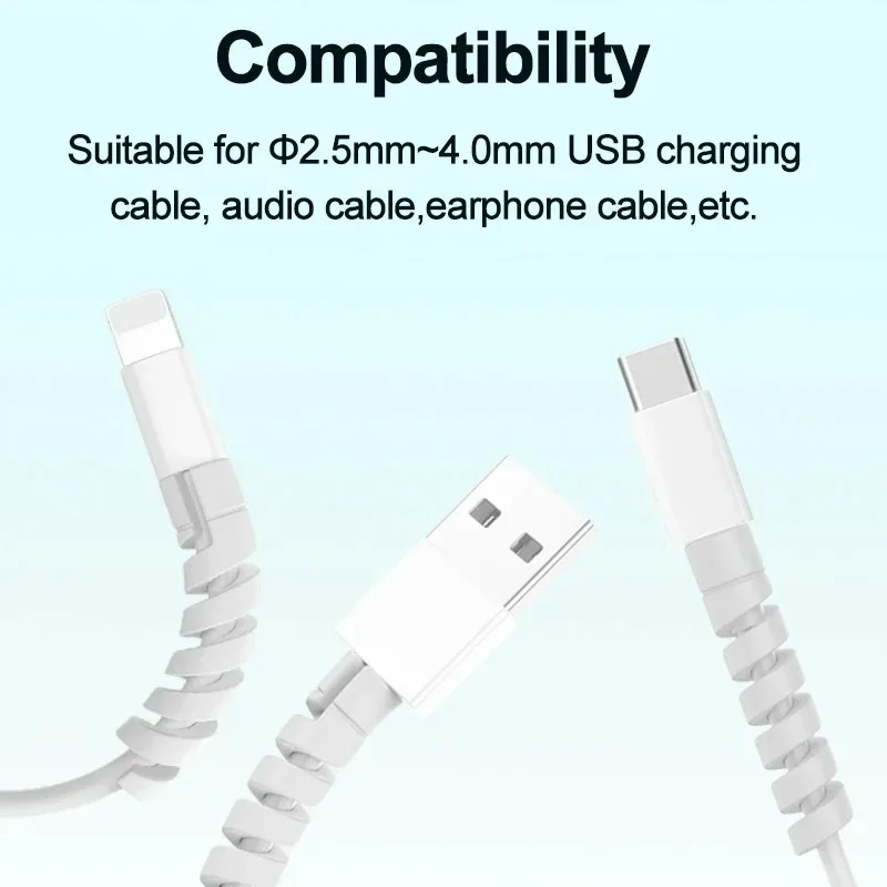 10PCS Spiral Cable Winder Protector Soft Silicone Cable Winder Clip Saver Cover For Android Phone Mouse Earphone Wire Protection 10PCS Spiral Cable Winder Protector Soft Silicone Cable Winder Clip Saver Cover For Android Phone Mouse Earphone Wire Protection