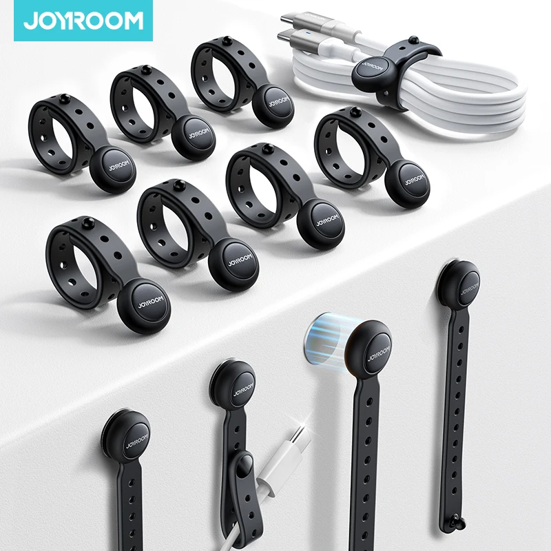 Joyroom 12/6PCS Magnetic Cable Management Ties Wire Organizer 11cm Cable Holder Adjustable Hook & Loop Organizer Straps for Home Joyroom 12/6PCS Magnetic Cable Management Ties Wire Organizer 11cm Cable Holder Adjustable Hook & Loop Organizer Straps for Home
