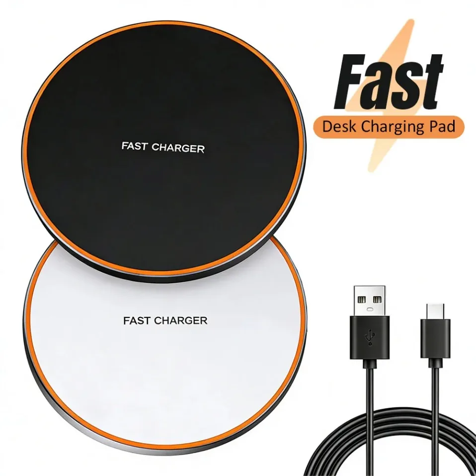 Fast Wireless Charger Pad For iPhone 17 Pro Max/17 Pro 16 15 14 13 12 Aipods Pro 4/3 Fast Charging Station For Samsung S25