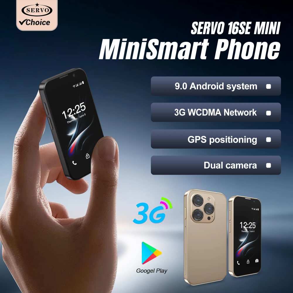 Hot Selling SERVO Mini Smartphone Android 9.0 3G Cellular Dual SIM 2GB+16GB 3inch HD Display Smart Phones Face unlock Play Store