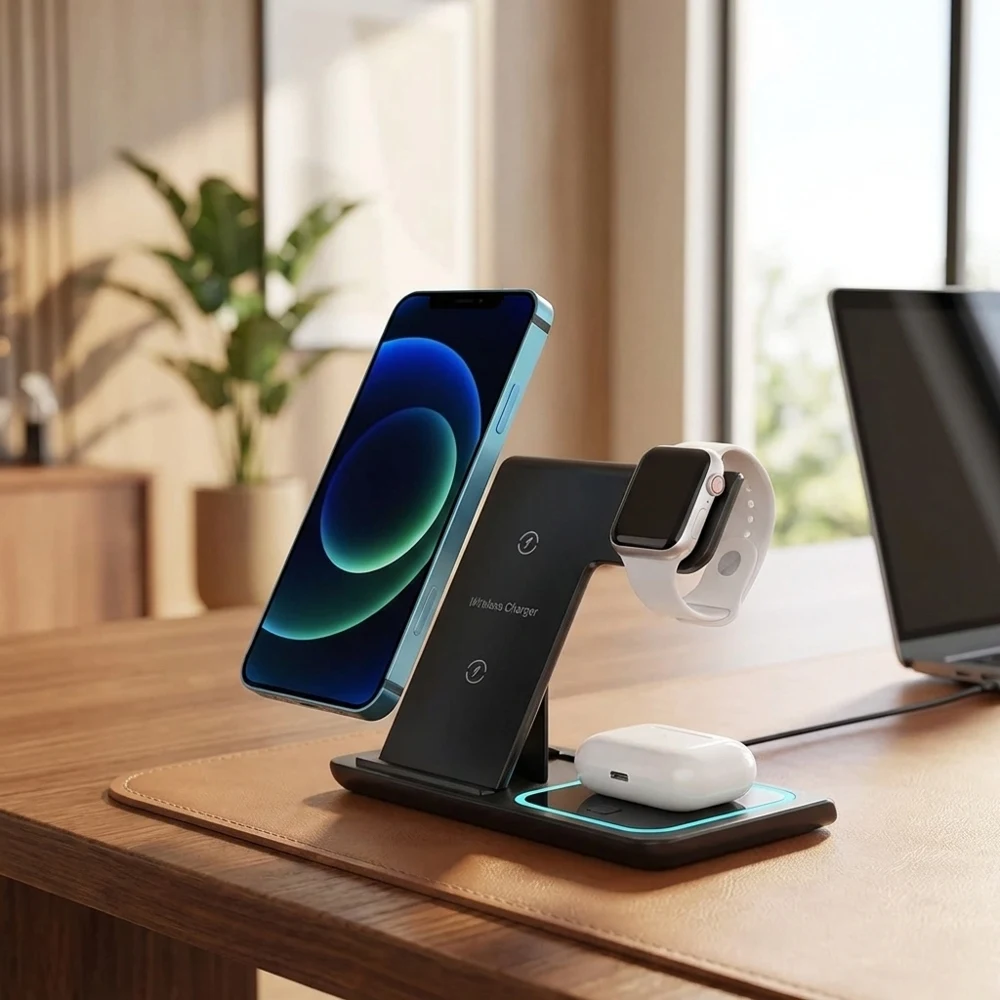 3-in-1 Foldable Wireless Charging Station 30W Fast Charger Stand Qi2 Certified Compatible with Phones Smart Watches Earbuds Desk 3-in-1 Foldable Wireless Charging Station 30W Fast Charger Stand Qi2 Certified Compatible with Phones Smart Watches Earbuds Desk