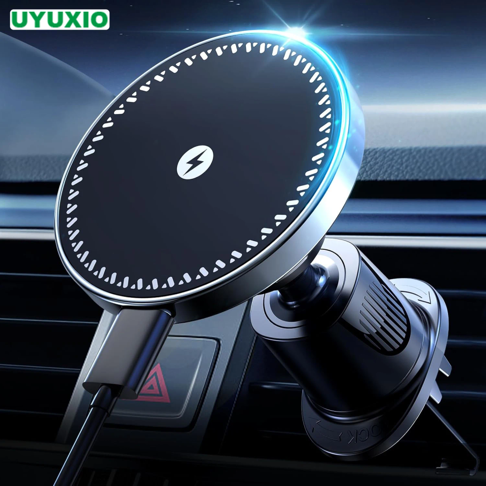 UYUXIO Strong Magnetic Wireless Car Phone Charger Adapter 15W Air Vent Car Phone Holder for iPhone 16 15 14 13 Pro Max Plus 12 UYUXIO Strong Magnetic Wireless Car Phone Charger Adapter 15W Air Vent Car Phone Holder for iPhone 16 15 14 13 Pro Max Plus 12