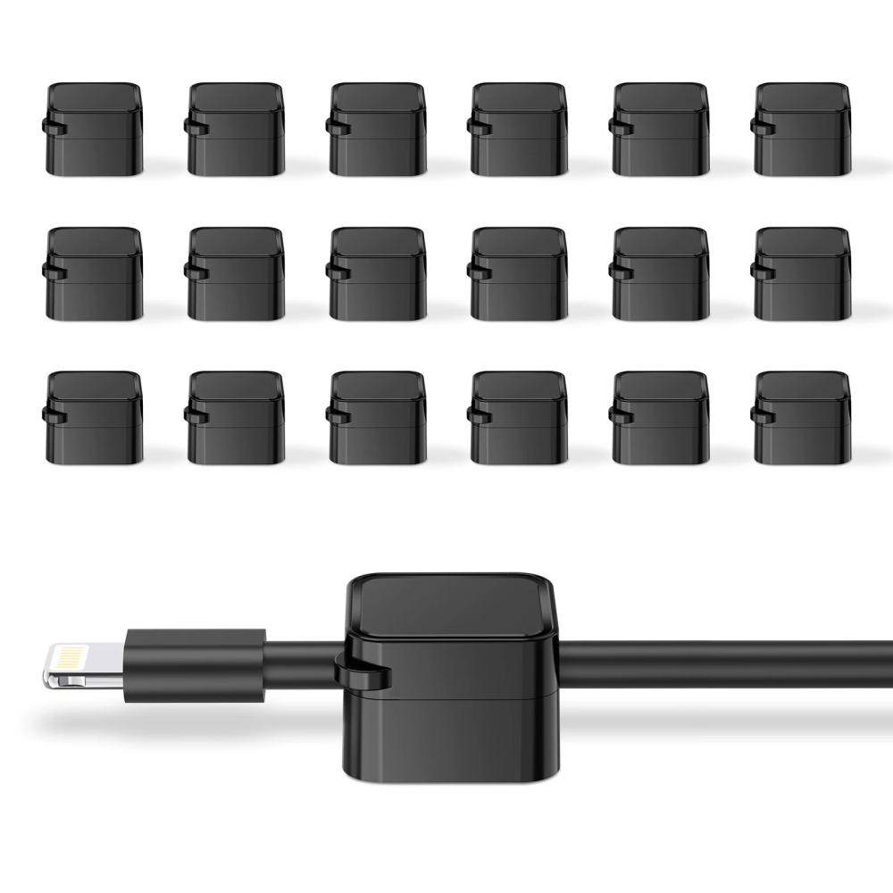 Cable Organizer, Cable Management Clips for Desk, Adjustable and Soft, for Phone Charger Cables, 18 Units Cable Organizer, Cable Management Clips for Desk, Adjustable and Soft, for Phone Charger Cables, 18 Units