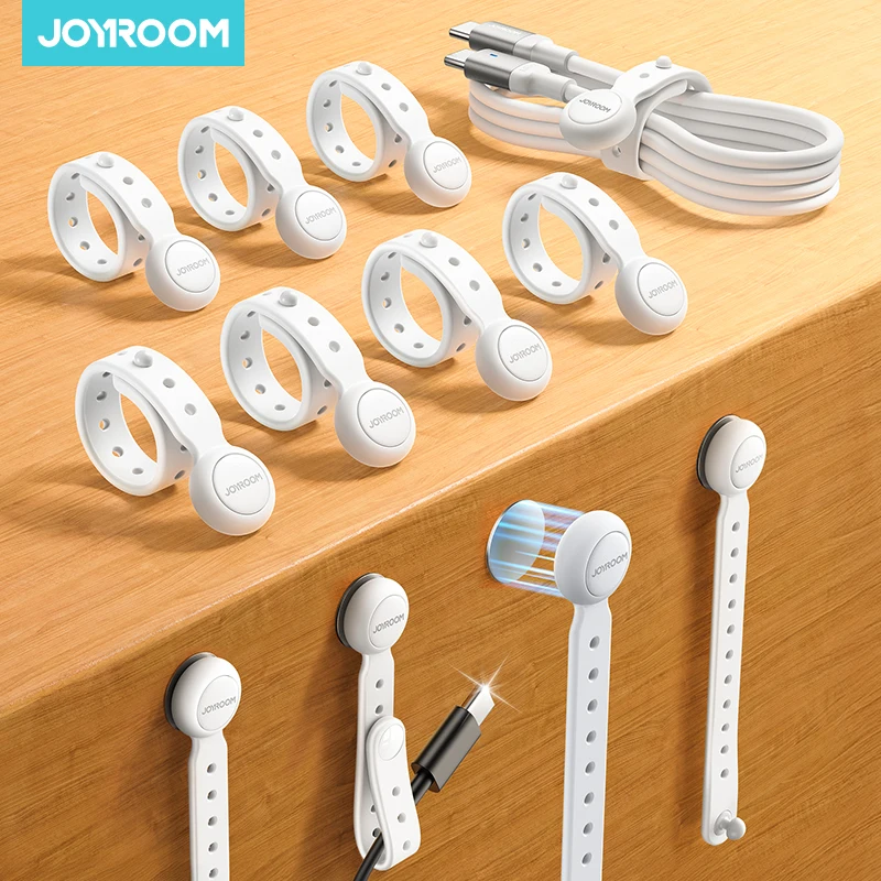 Joyroom 6/12PCS Magnetic Cable Management Ties Wire Organizer 11cm Cable Holder Adjustable Hook & Loop Organizer Straps JR-ZS422 Joyroom 6/12PCS Magnetic Cable Management Ties Wire Organizer 11cm Cable Holder Adjustable Hook & Loop Organizer Straps JR-ZS422