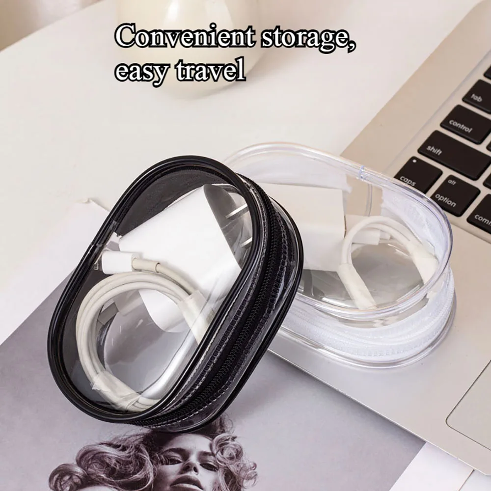 Mini Transparent Storage Bag with Zipper, Travel Data Cable Charger Dustproof Portable Storage Bag,Headphone and Charger Case Mini Transparent Storage Bag with Zipper, Travel Data Cable Charger Dustproof Portable Storage Bag,Headphone and Charger Case