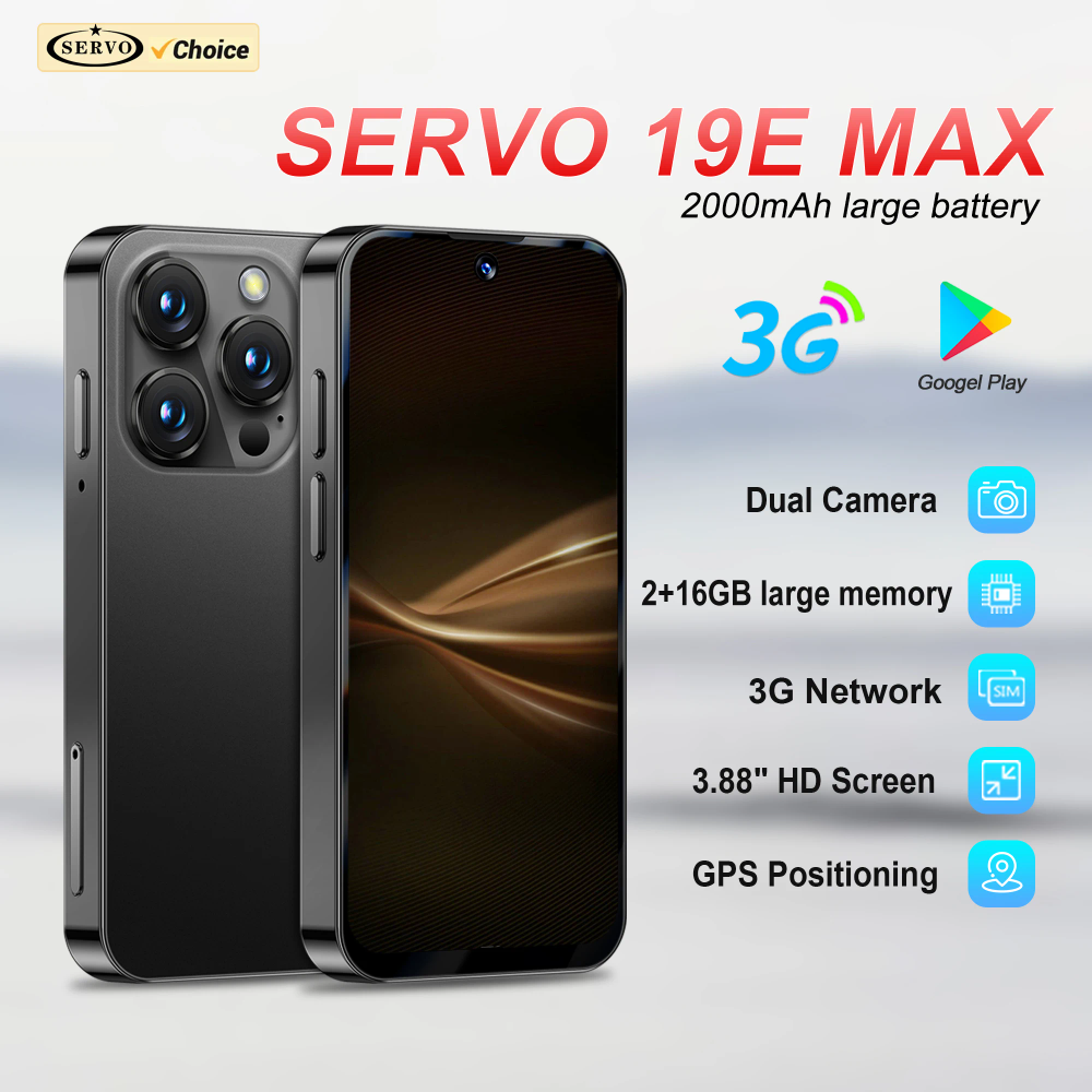SERVO 19E MAX Mini Smartphone Android OS Play Store 2GB+16GB WiFi Hotspot Face Unlock 2 SIM Standby 3.88" Smart Phones 3G WCDMA