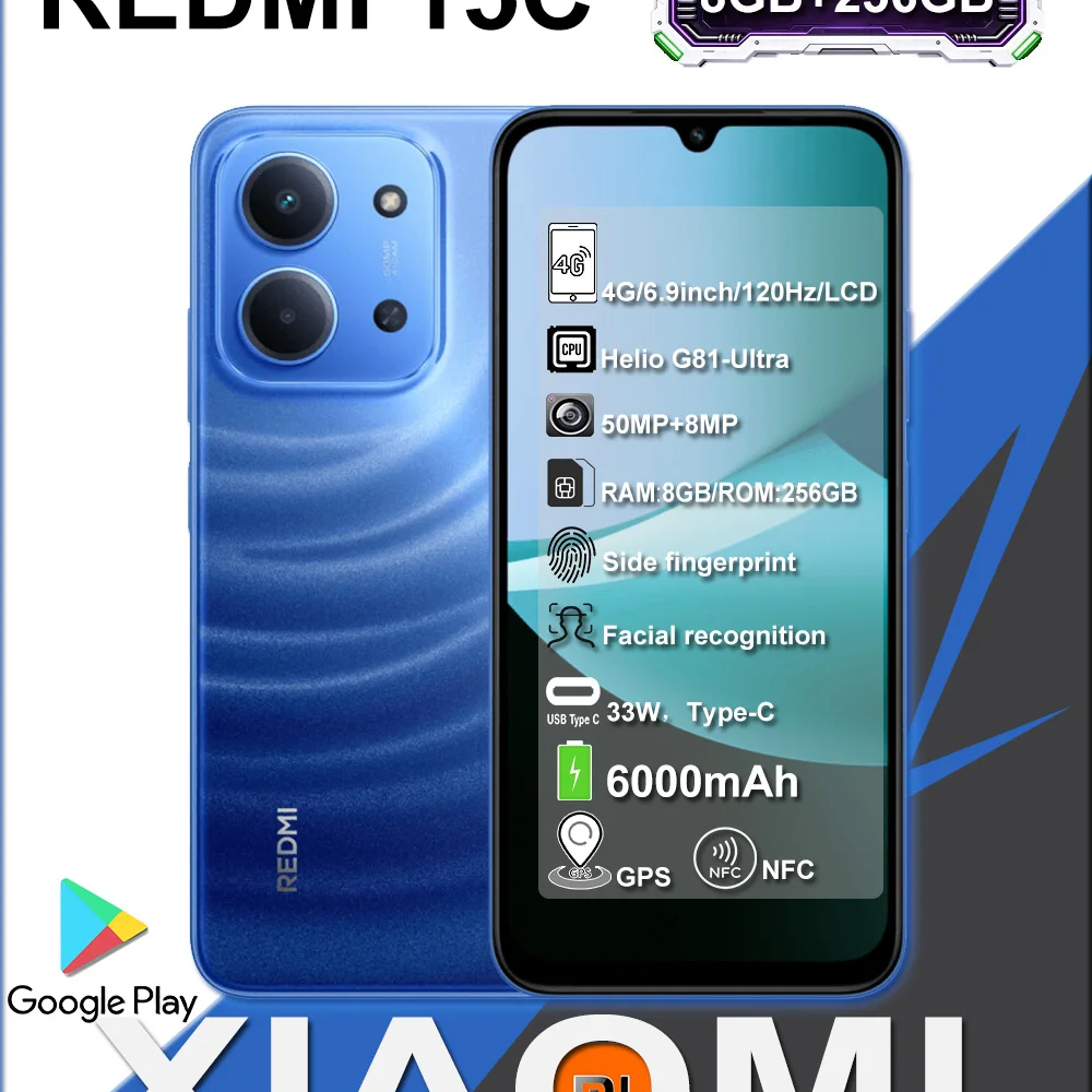 Xiaomi Redmi 15C Ultra-long battery life smartphone 8+256GB ram