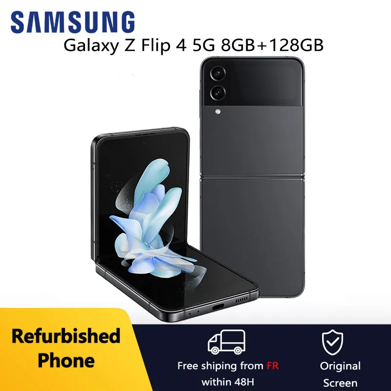 Refurbished Samsung Galaxy Z Flip 4 5G 6.7" 8GB 128/256/512GB NFC Snapdragon Foldable Smart CellPhone Excellent Condition