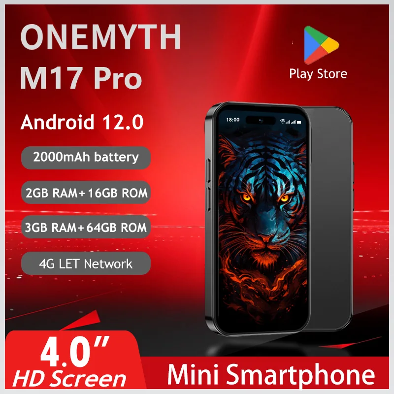 ONEMYTH M17 Pro Mini Smartphone 4.0-inch 2000mAh Dual SIM 4G LTE 2GB+16GB 3GB+64GB Android Ideal Gift Backup Phone