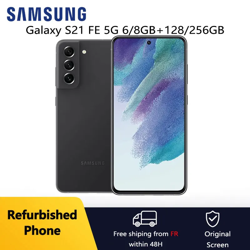 Refurbished Samsung Galaxy S21 FE 5G G990U1 G990U1/DS 6.4" ROM 128/256GB RAM 6/8GB Snapdragon NFC Cellphone Excellent Condition