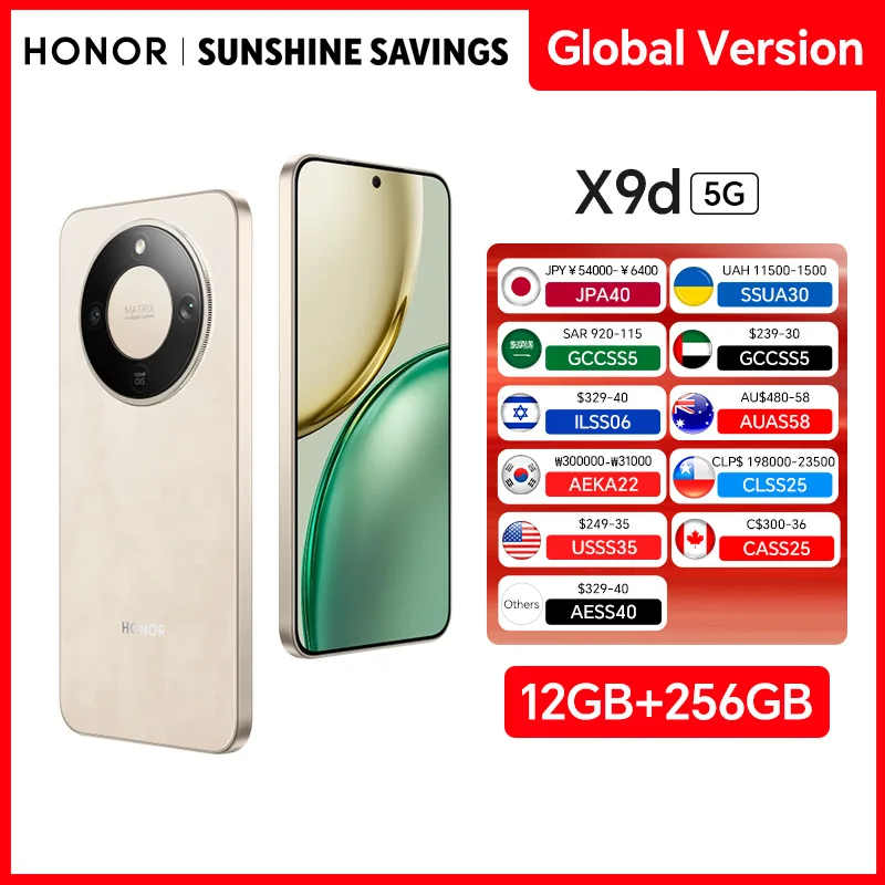 HONOR X9d Global Version 12GB+256GB 5G Smartphone 6.79'' 120Hz Screen 108MP AI Camera 8300 mAh 66W Super Charging