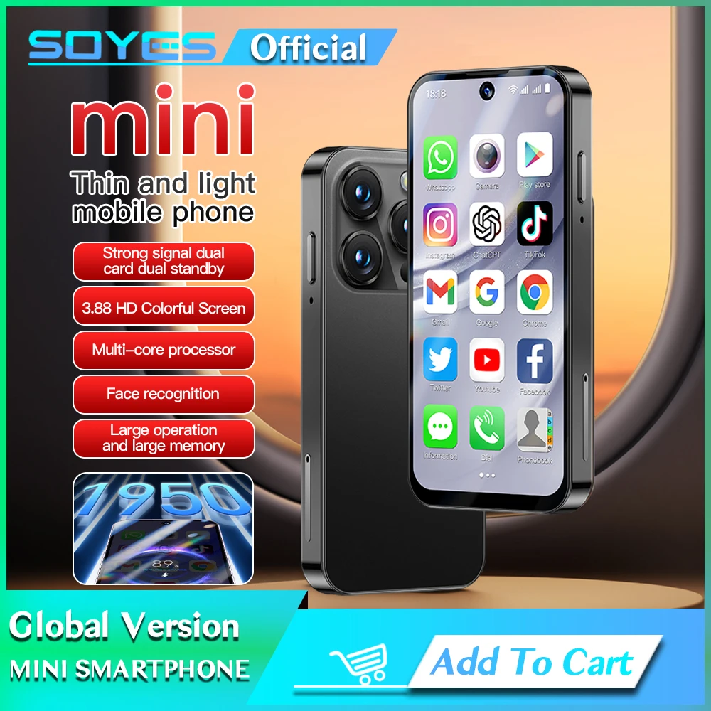SOYES XS19 Pro 3GB RAM 32GB ROM Android 12.0 Smartphone 1950mAh Face ID 4G LTE Type-C OTG 3.88 Screen Small Phone