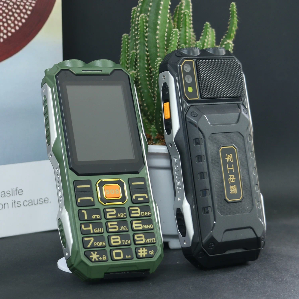 Tough Outdoor Phone 2.4" Display SOS Dial Big Button Dual SIM Power Bank Dual LED Torch Super Loud Sound Long Standby GSM Mobile