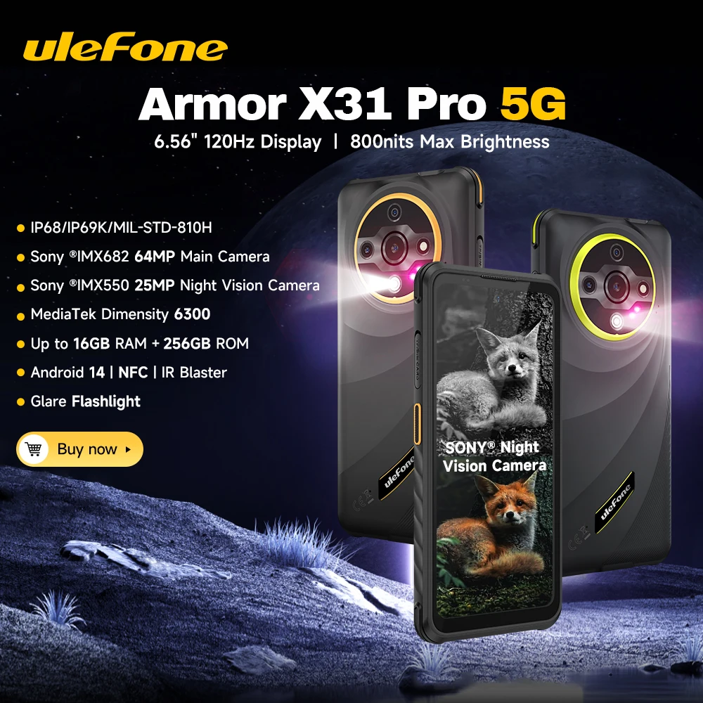 Ulefone Armor X31 Pro Rugged Phone 6.56'' Up to 16GB+256GB 6050mAh NFC Android 14 Smartphone Ulefone Armor X31 Pro Rugged Phone 6.56'' Up to 16GB+256GB 6050mAh NFC Android 14 Smartphone