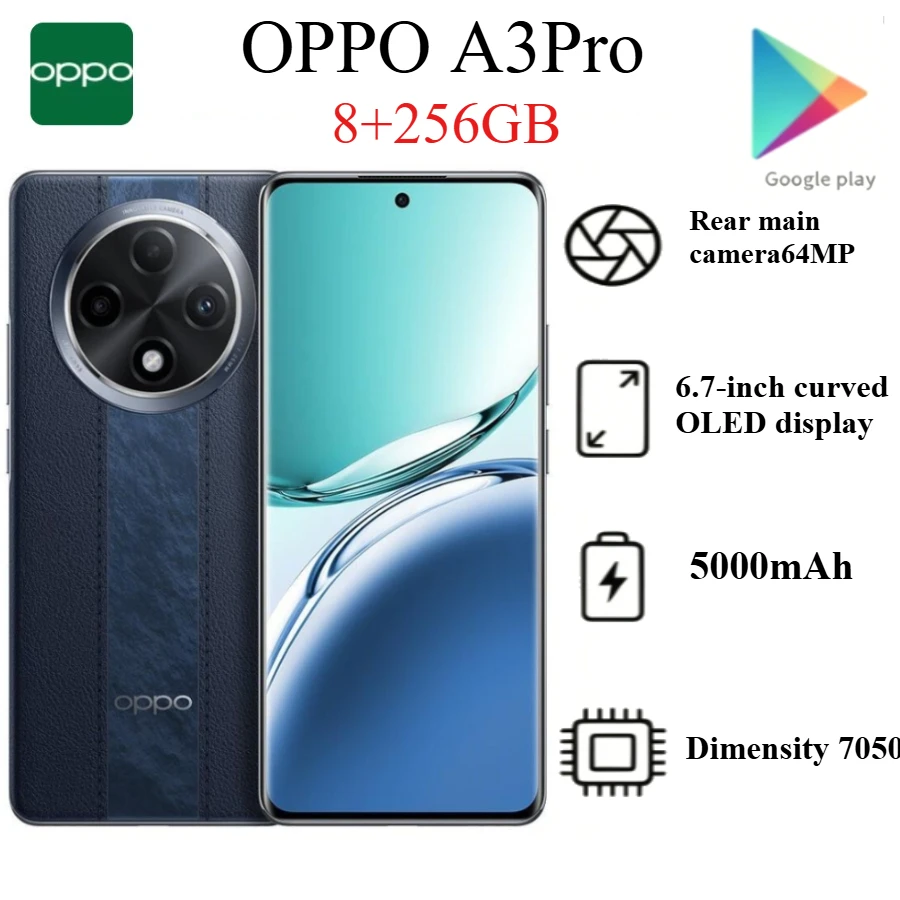 2026 Latest Model OPPO A3 pro 8+256GB Global Version 64MP Camera 120Hz Curved Display 5000mAh Battery
