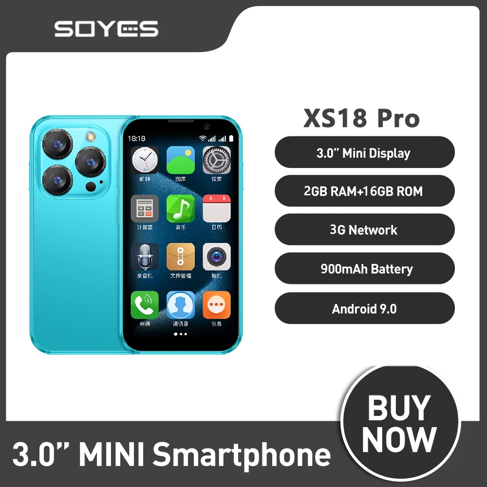 SOYES XS18 Pro Mini Smartphone 3G Network 3.0'' 2GB RAM 16GB ROM Android8.1 With Facial Recognition Dual SIM Standby Small Phone SOYES XS18 Pro Mini Smartphone 3G Network 3.0'' 2GB RAM 16GB ROM Android8.1 With Facial Recognition Dual SIM Standby Small Phone