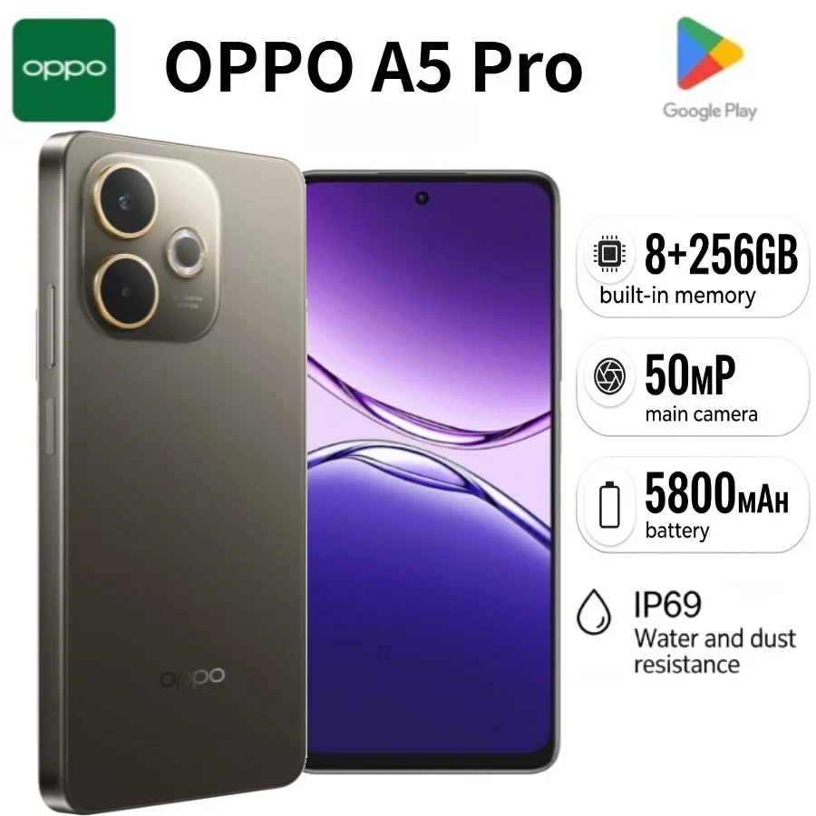 2026 new OPPO A5 pro Unlocked 4G LTE Cell Phone 6.67-inch Display 5800mAh Battery 50MP Camera Dual SIM Google Play Support 2026 new OPPO A5 pro Unlocked 4G LTE Cell Phone 6.67-inch Display 5800mAh Battery 50MP Camera Dual SIM Google Play Support