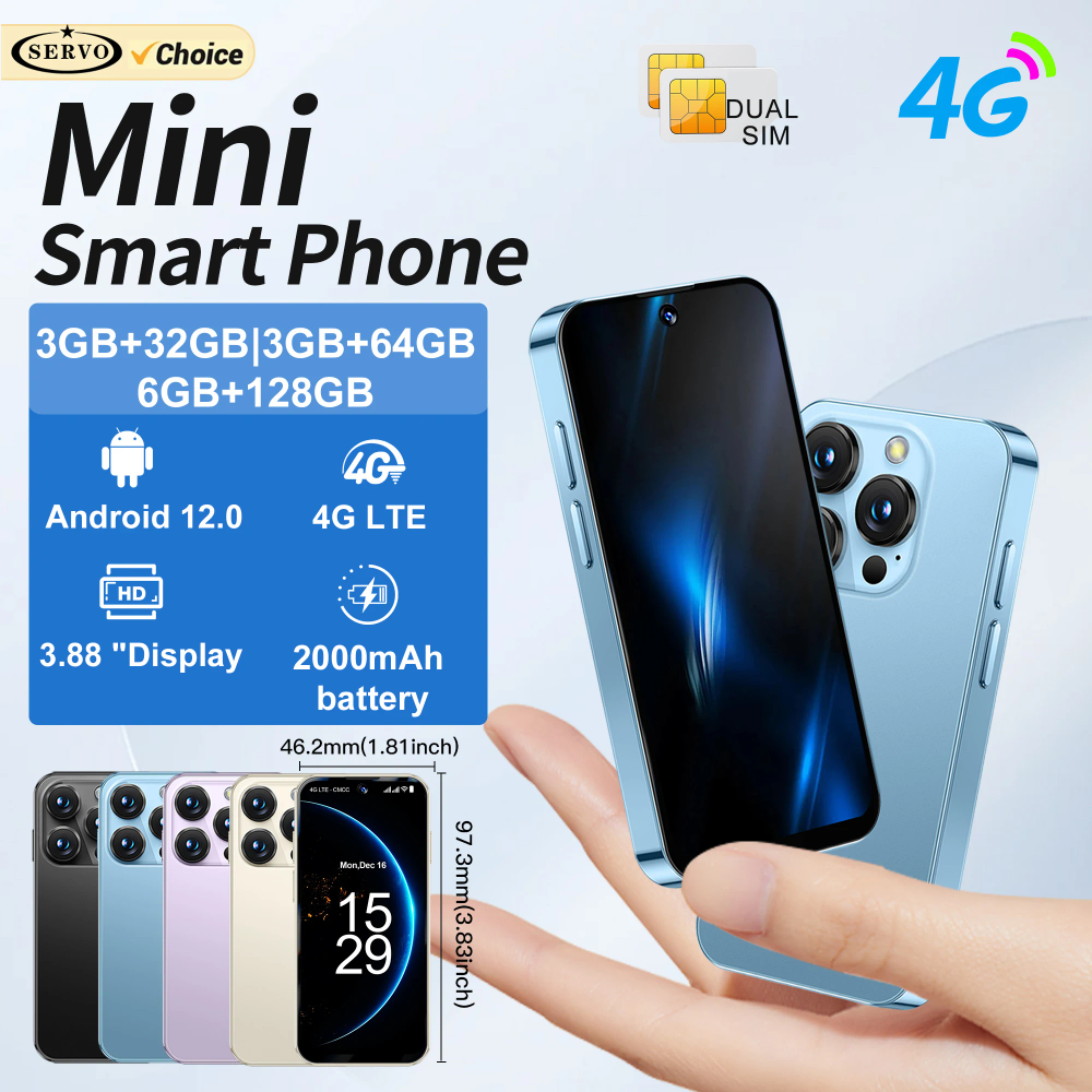 SERVO 19Pro Mini Smartphone 4G Network Dual SIM Standby Android System WiFi Hotspot Play Store 3.88" Display Small Mobile Phone