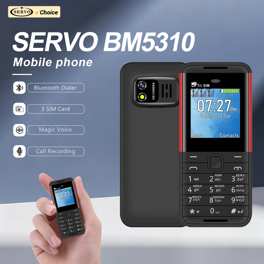 SERVO BM5310 Mini Mobile Phone 3 SIM Standby Speed Dial Magic Voice Bluetooth Dial FM Radio Rear Camera 2G GSM Small Cellphones SERVO BM5310 Mini Mobile Phone 3 SIM Standby Speed Dial Magic Voice Bluetooth Dial FM Radio Rear Camera 2G GSM Small Cellphones