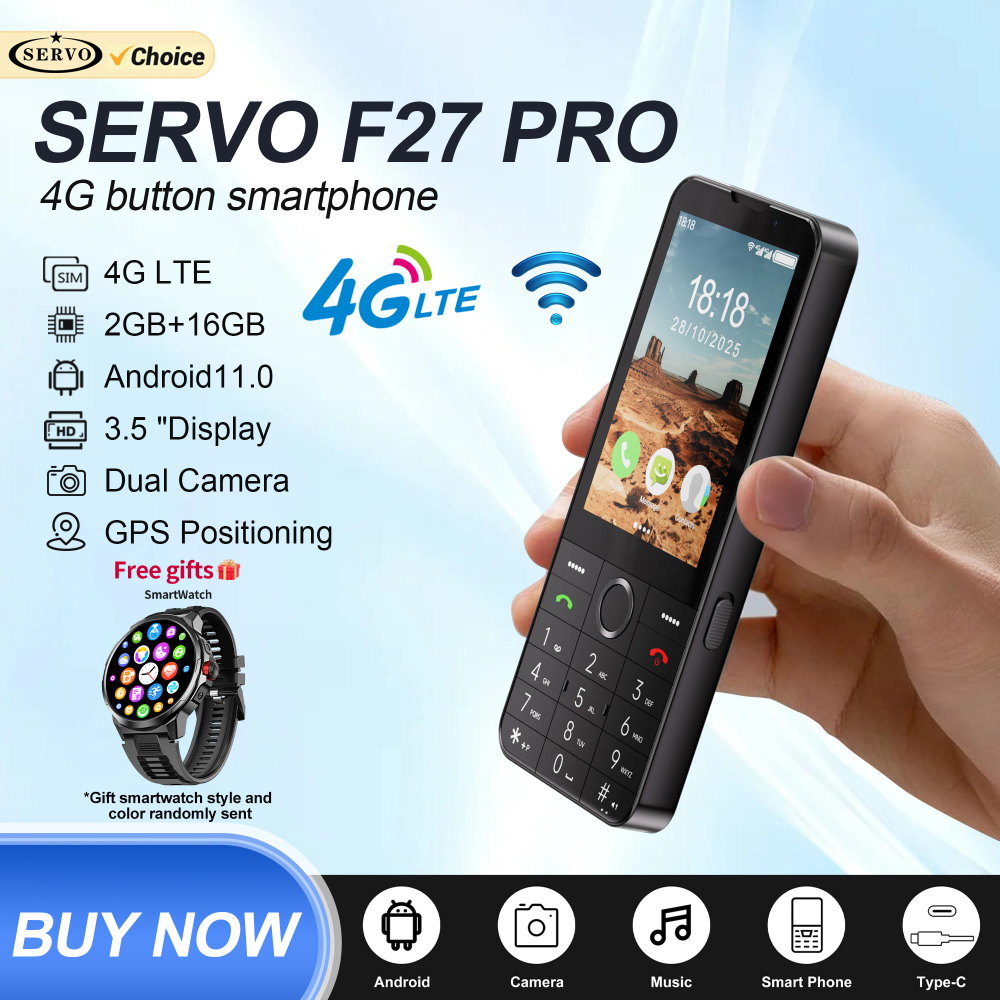 Free Gift! SERVO F27 PRO 4G LTE Smartphone Android11.0 OS 2GB+16GB Speed Dial Google Play WiFi 2 SIM Button Smart Mobile Phones